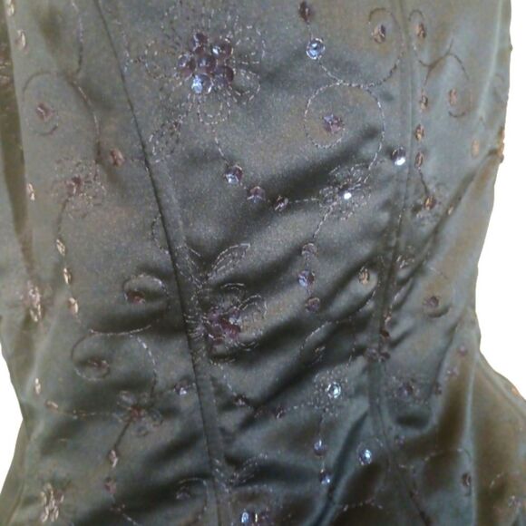Jessica McClintock Gunne Sax navy blue sequined corset prom/ball gown 11/12 - Picture 4 of 11